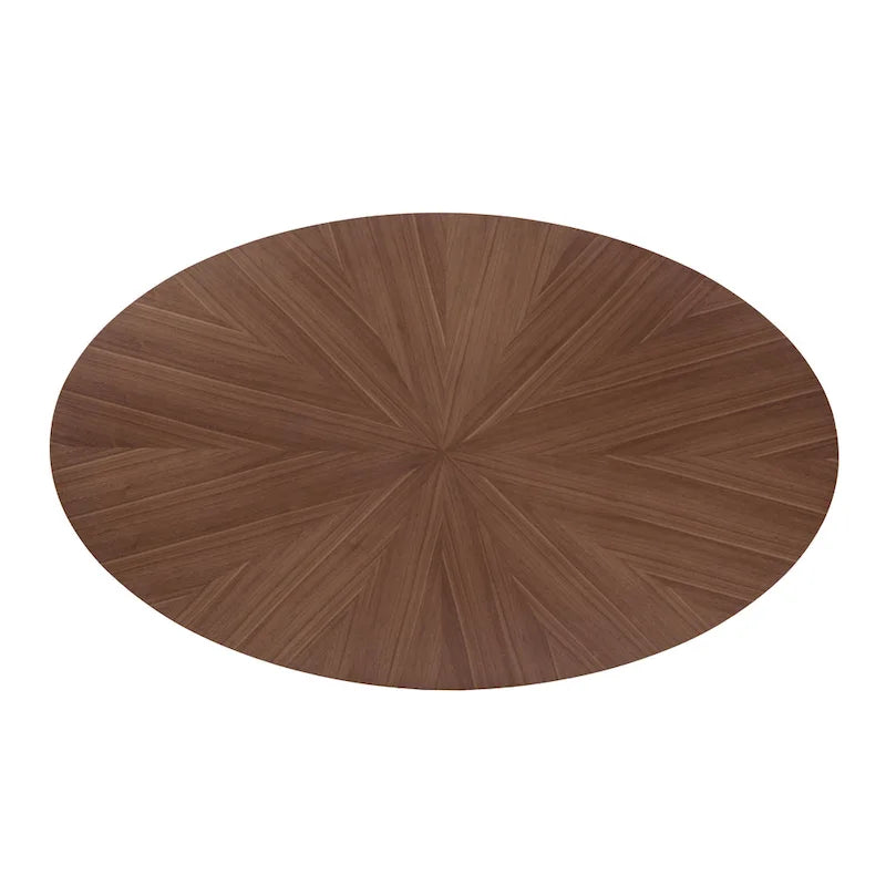 Table à manger ovale en noyer, style Mid-Century Modern, 180 cm