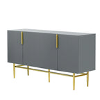 Bahut buffet 4 portes avec poignées métalliques - 60"L x 15.2"l x 30.9"H