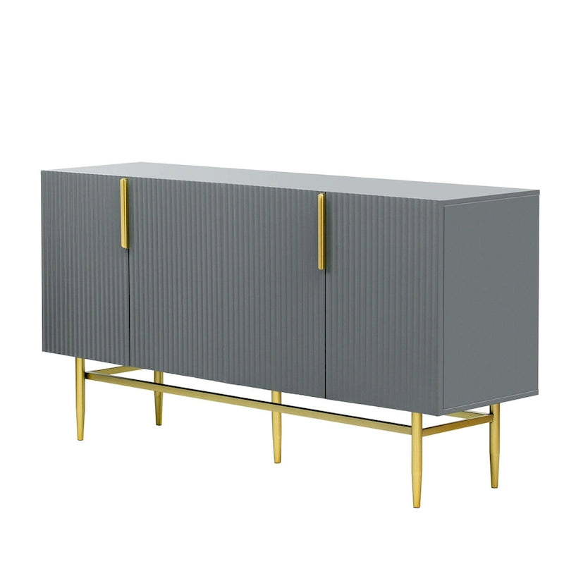 Bahut buffet 4 portes avec poignées métalliques - 60"L x 15.2"l x 30.9"H