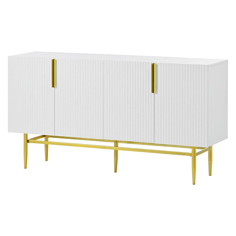 Bahut buffet 4 portes avec poignées métalliques - 60"L x 15.2"l x 30.9"H