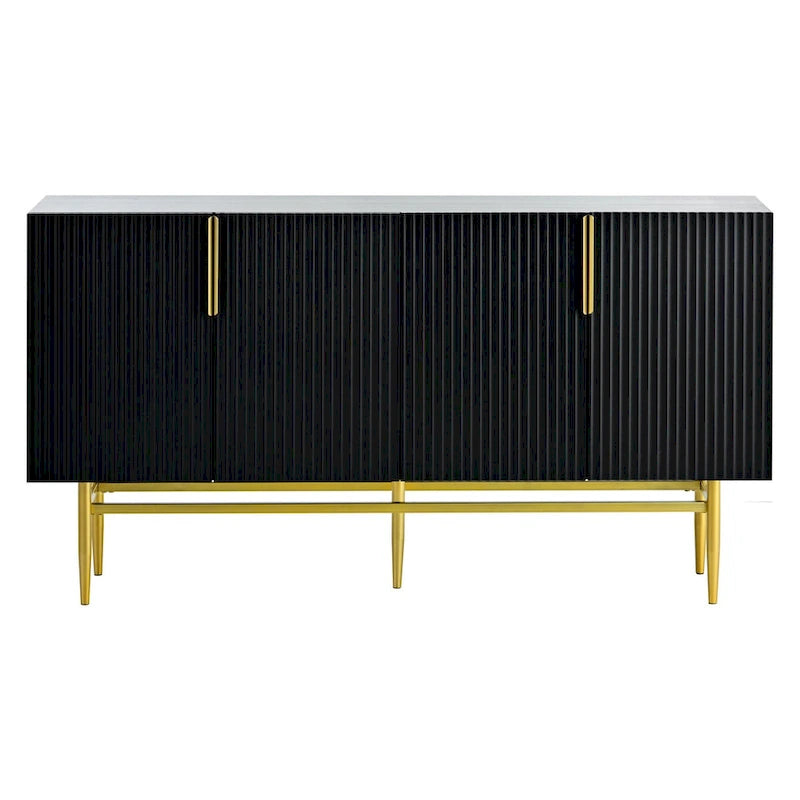 Bahut buffet 4 portes avec poignées métalliques - 60"L x 15.2"l x 30.9"H