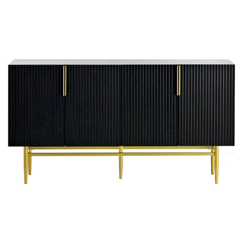 Bahut buffet 4 portes avec poignées métalliques - 60"L x 15.2"l x 30.9"H