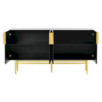 Bahut buffet 4 portes avec poignées métalliques - 60"L x 15.2"l x 30.9"H