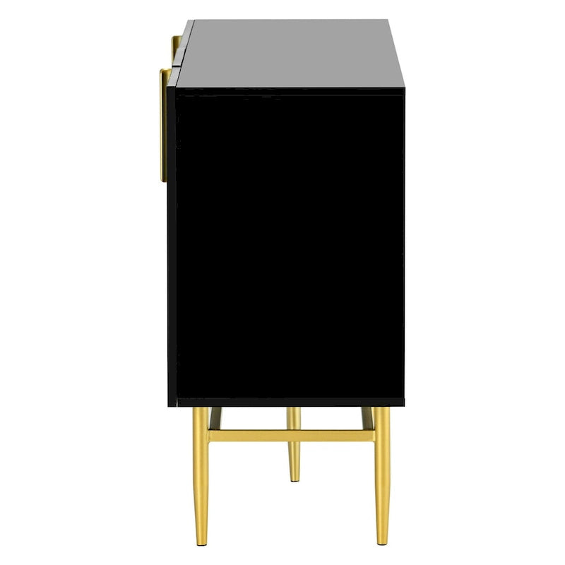 Bahut buffet 4 portes avec poignées métalliques - 60"L x 15.2"l x 30.9"H