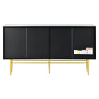 Bahut buffet 4 portes avec poignées métalliques - 60"L x 15.2"l x 30.9"H