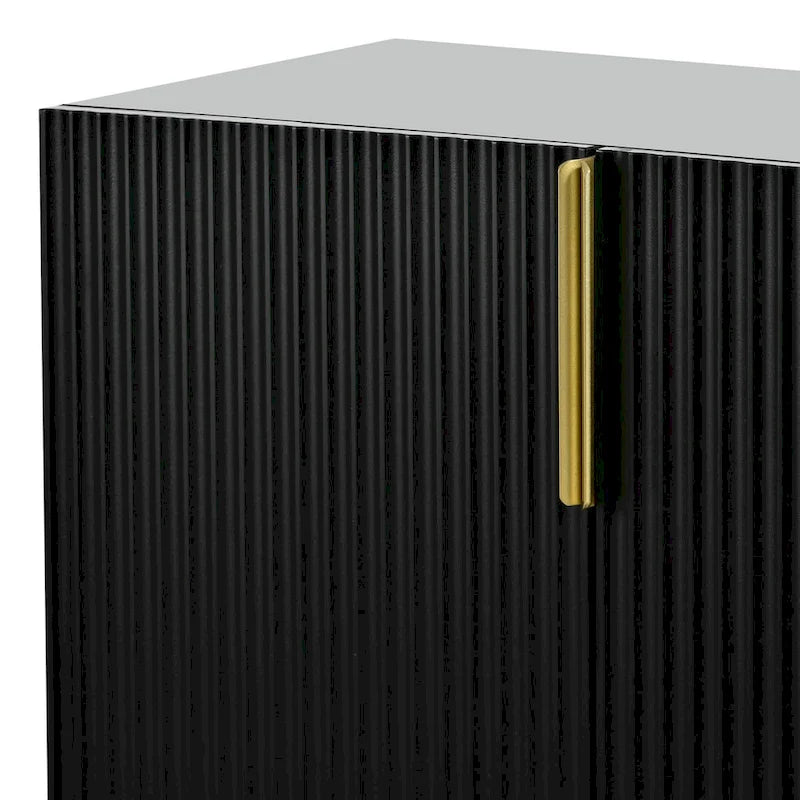 Bahut buffet 4 portes avec poignées métalliques - 60"L x 15.2"l x 30.9"H