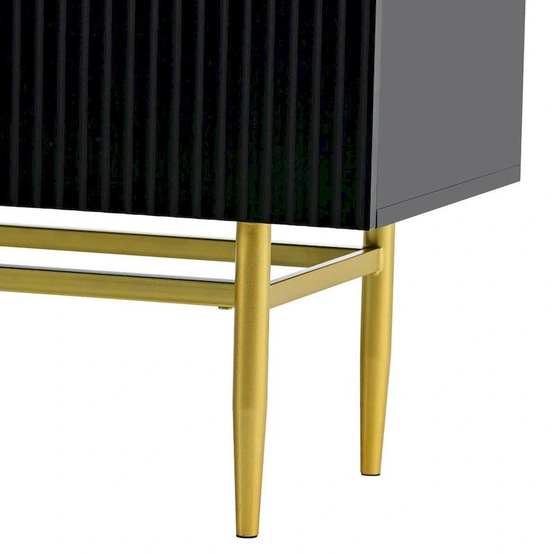Bahut buffet 4 portes avec poignées métalliques - 60"L x 15.2"l x 30.9"H