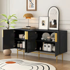 Bahut buffet 4 portes avec poignées métalliques - 60"L x 15.2"l x 30.9"H