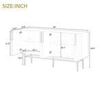 Bahut buffet 4 portes avec poignées métalliques - 60"L x 15.2"l x 30.9"H