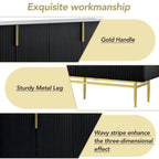 Bahut buffet 4 portes avec poignées métalliques - 60"L x 15.2"l x 30.9"H