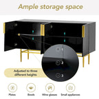 Bahut buffet 4 portes avec poignées métalliques - 60"L x 15.2"l x 30.9"H