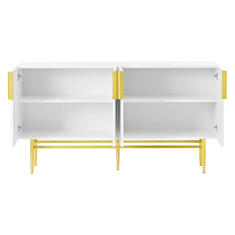 Bahut buffet 4 portes avec poignées métalliques - 60"L x 15.2"l x 30.9"H