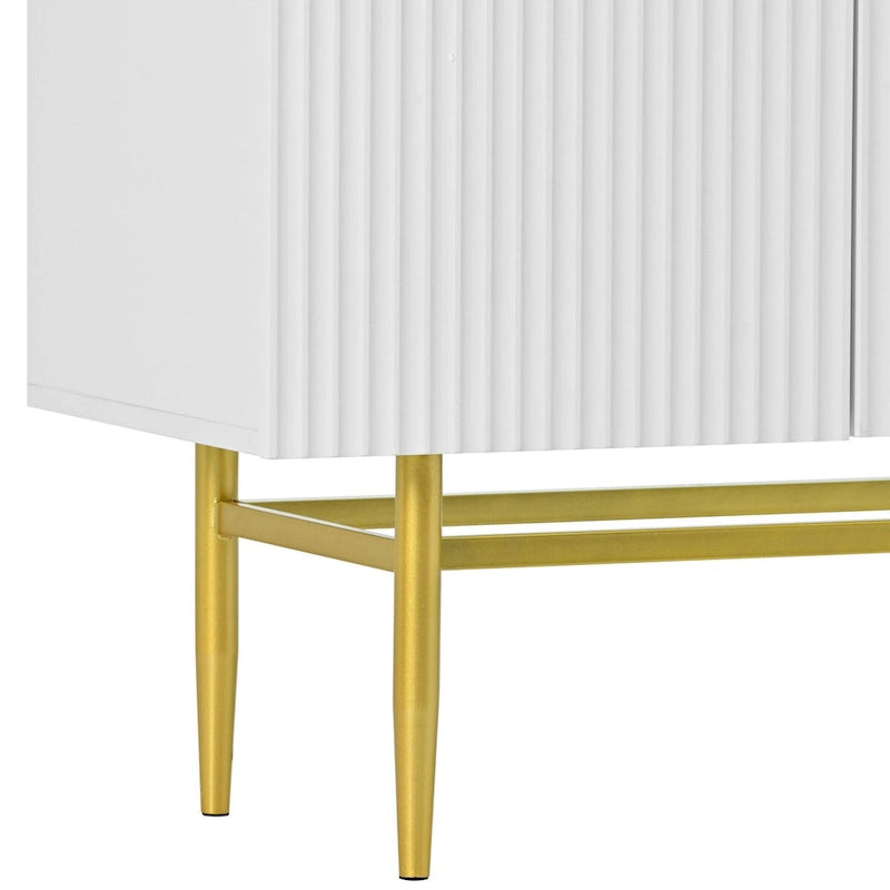 Bahut buffet 4 portes avec poignées métalliques - 60"L x 15.2"l x 30.9"H