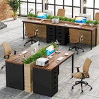 Bureau d'ordinateur en bois de 47 pouces avec 5 tiroirs et cadre en métal