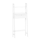 Étagère-échelle au-dessus des toilettes avec porte abattante – Blanche