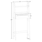 Étagère-échelle au-dessus des toilettes avec porte abattante – Blanche