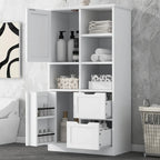 Meuble de rangement de salle de bain avec portes et tiroirs