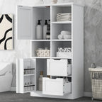 Meuble de rangement de salle de bain avec portes et tiroirs