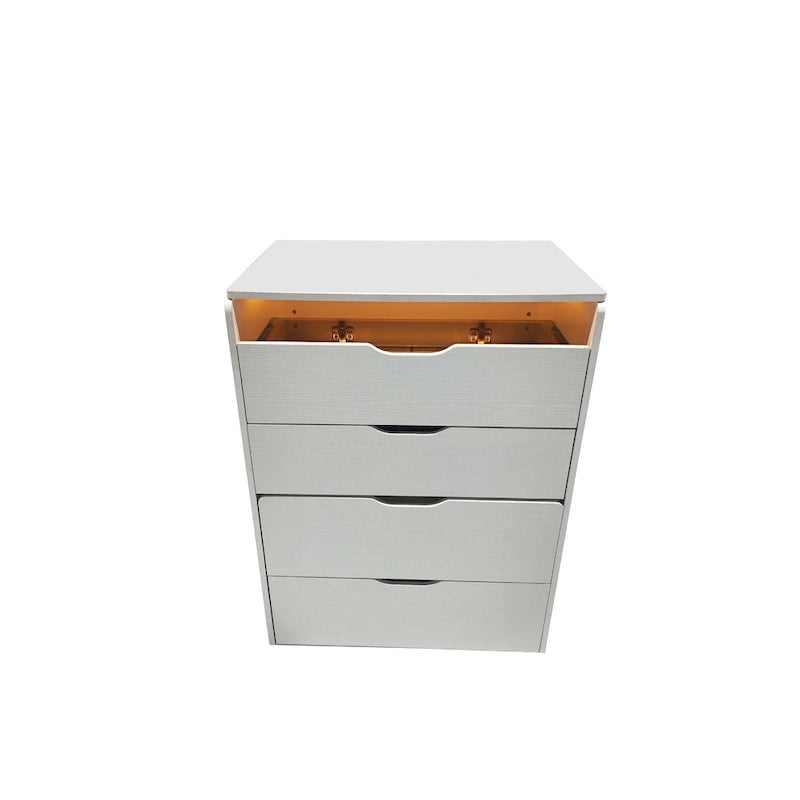 Coiffeuse avec miroir relevable, 3 tiroirs, plateau en verre et tabouret rembourré